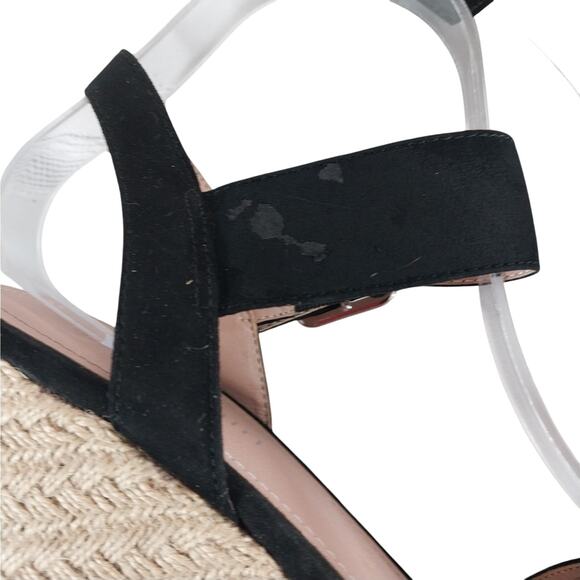 MADDEN GIRL! SLEEK BLACK VEGAN SUEDE ESPADRILLE WEDGE HEELS, SANDALS! SZ 8M - Picture 9 of 10